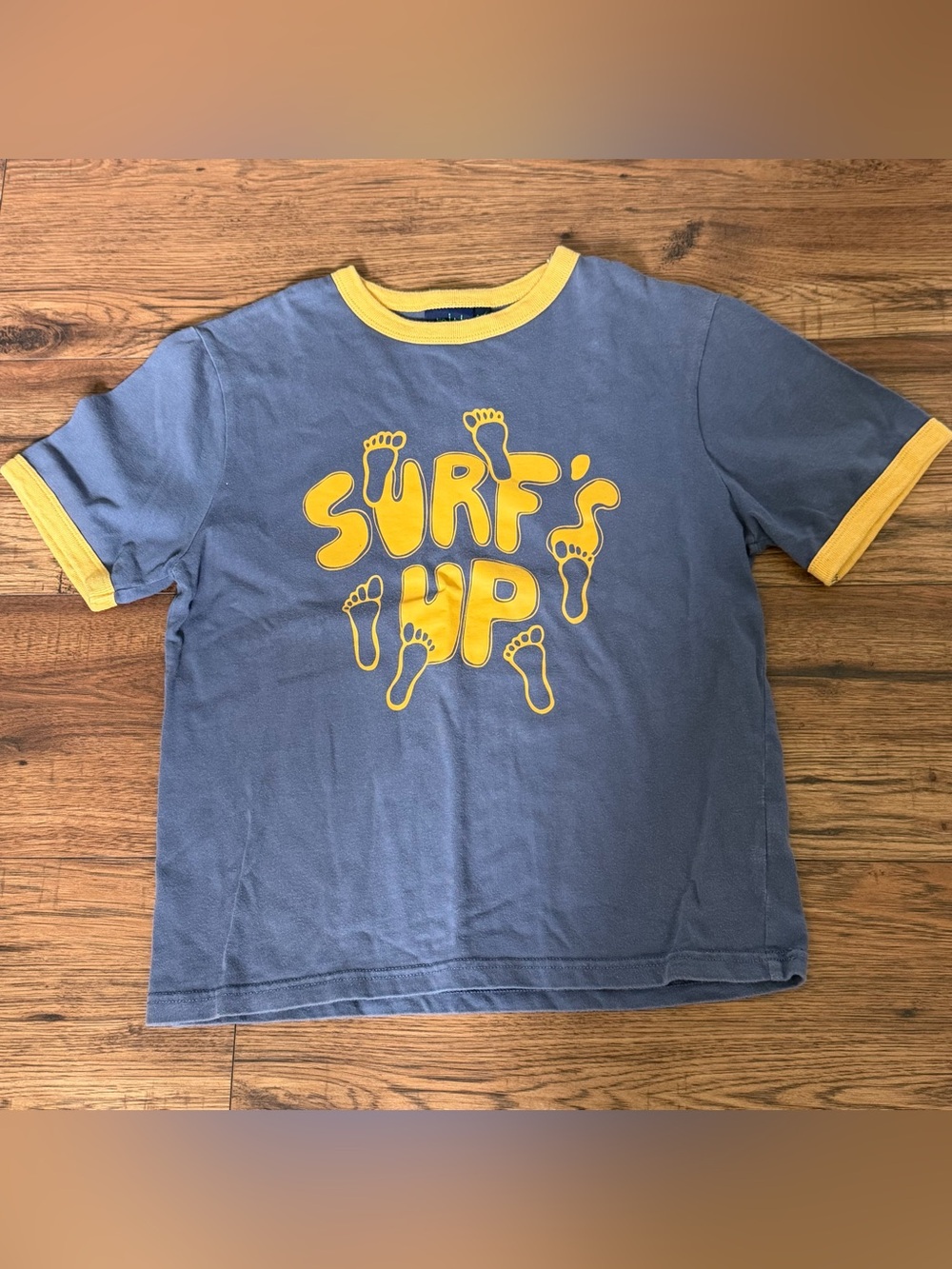 Mini Boden Kids Shirt Surf's Up Graphic Tee Summer Sz 9-10yr Cotton